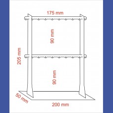 PENDIENTES    2 barras 10 pares 90 mm entre barras  <br>Medidas: 200 x 50 x 205 mm<br>